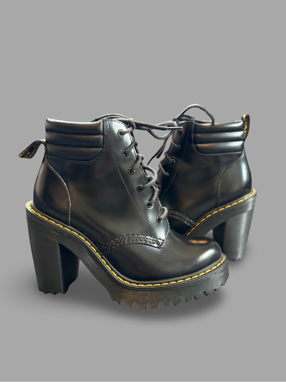 Dr. Martens Persephone Black Lace-Up Platform Heel Ankle Boots